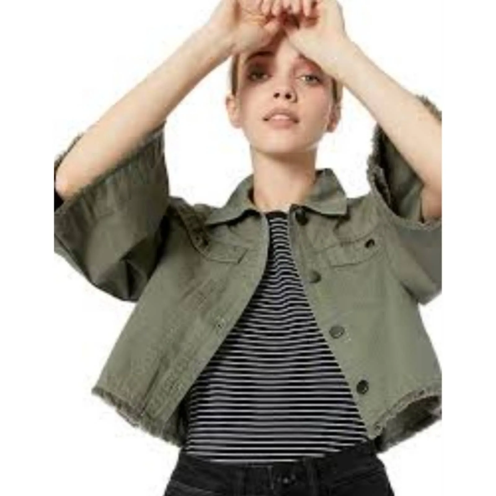 Jack by BB Dakota Ready For It Cotton Canvas Jacket Green Medium