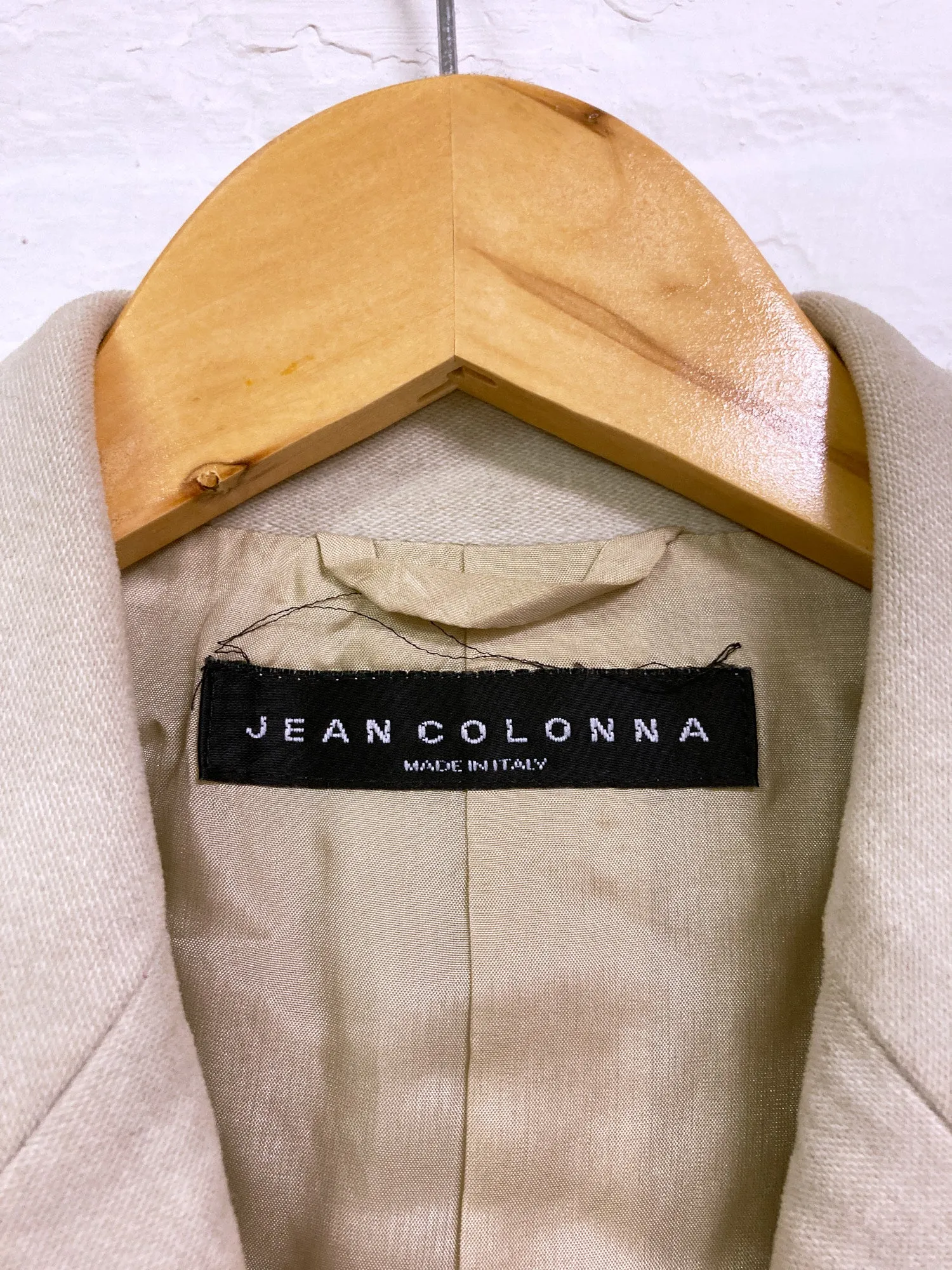 Jean Colonna beige moleskin blazer with embroidered sequins - size 38