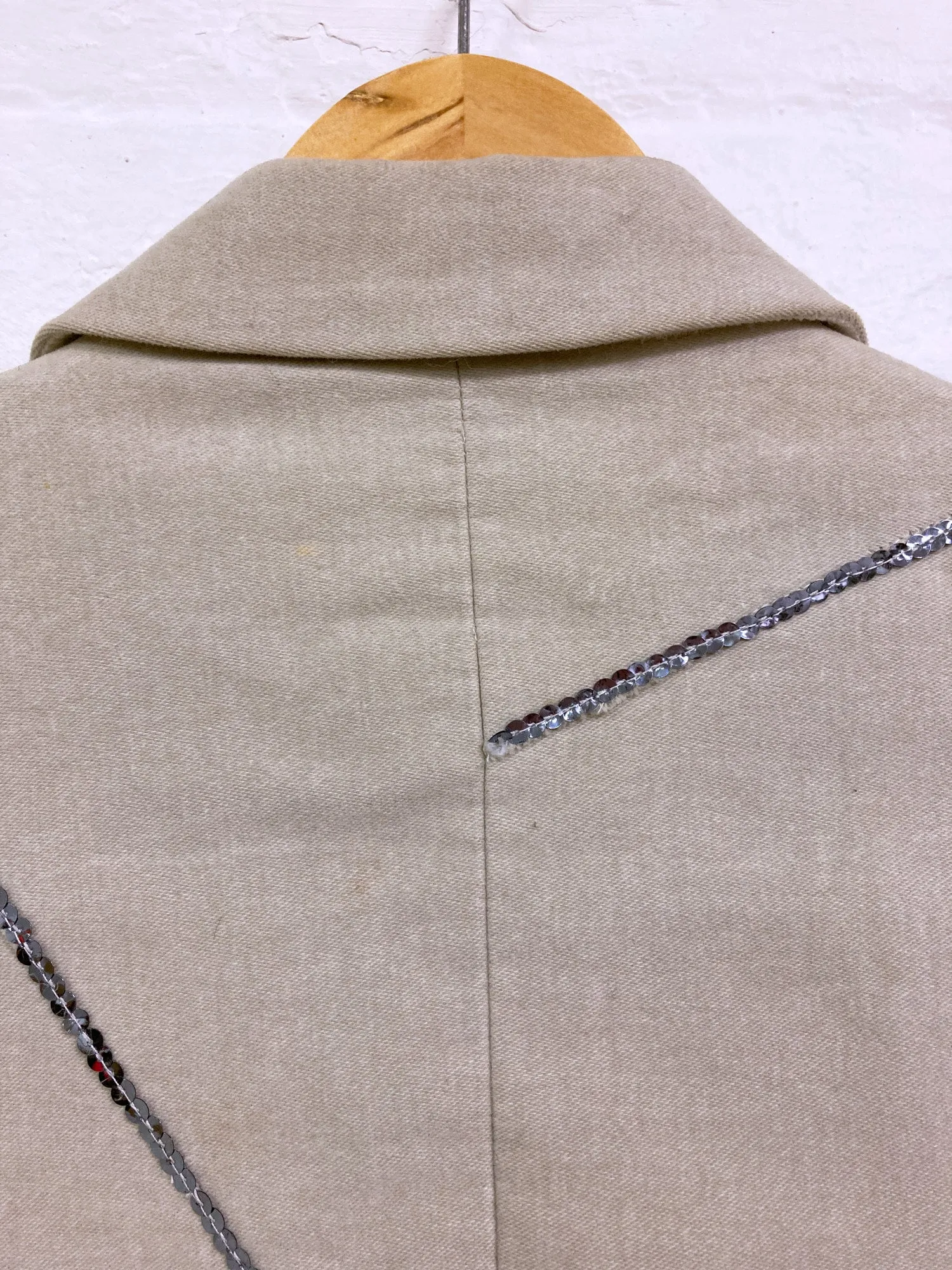 Jean Colonna beige moleskin blazer with embroidered sequins - size 38