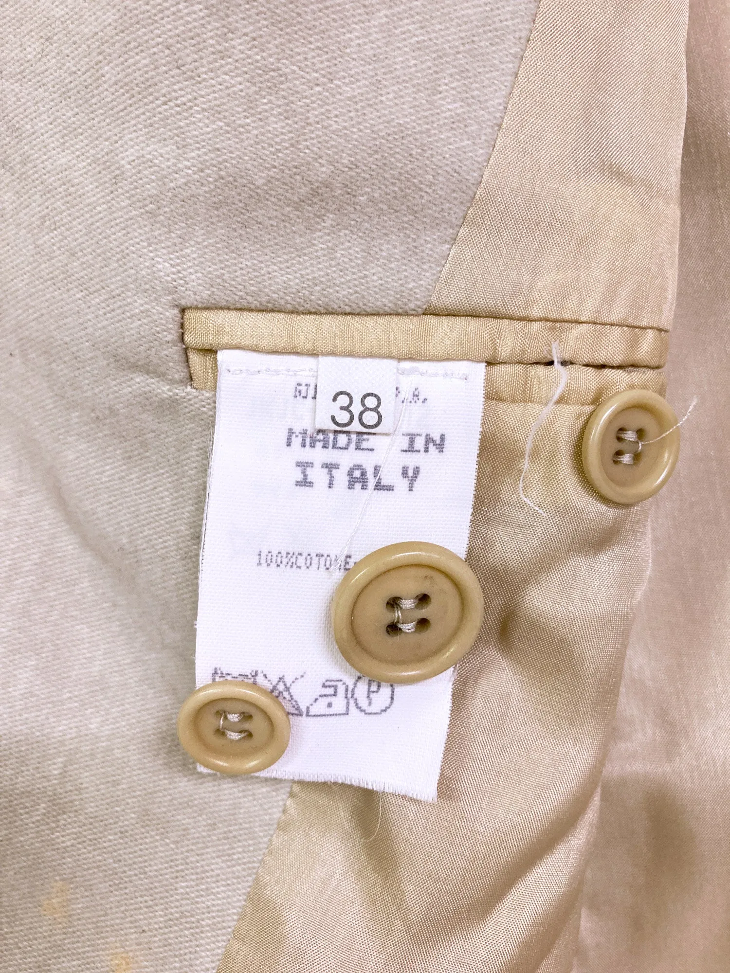 Jean Colonna beige moleskin blazer with embroidered sequins - size 38