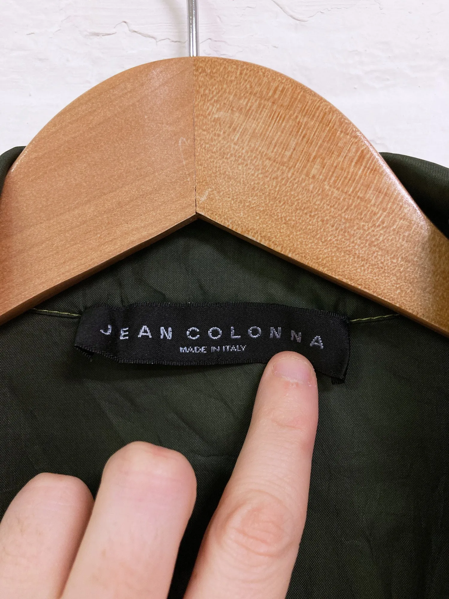 Jean Colonna dark green semi-sheer nylon high neck zip coat - 44 XS