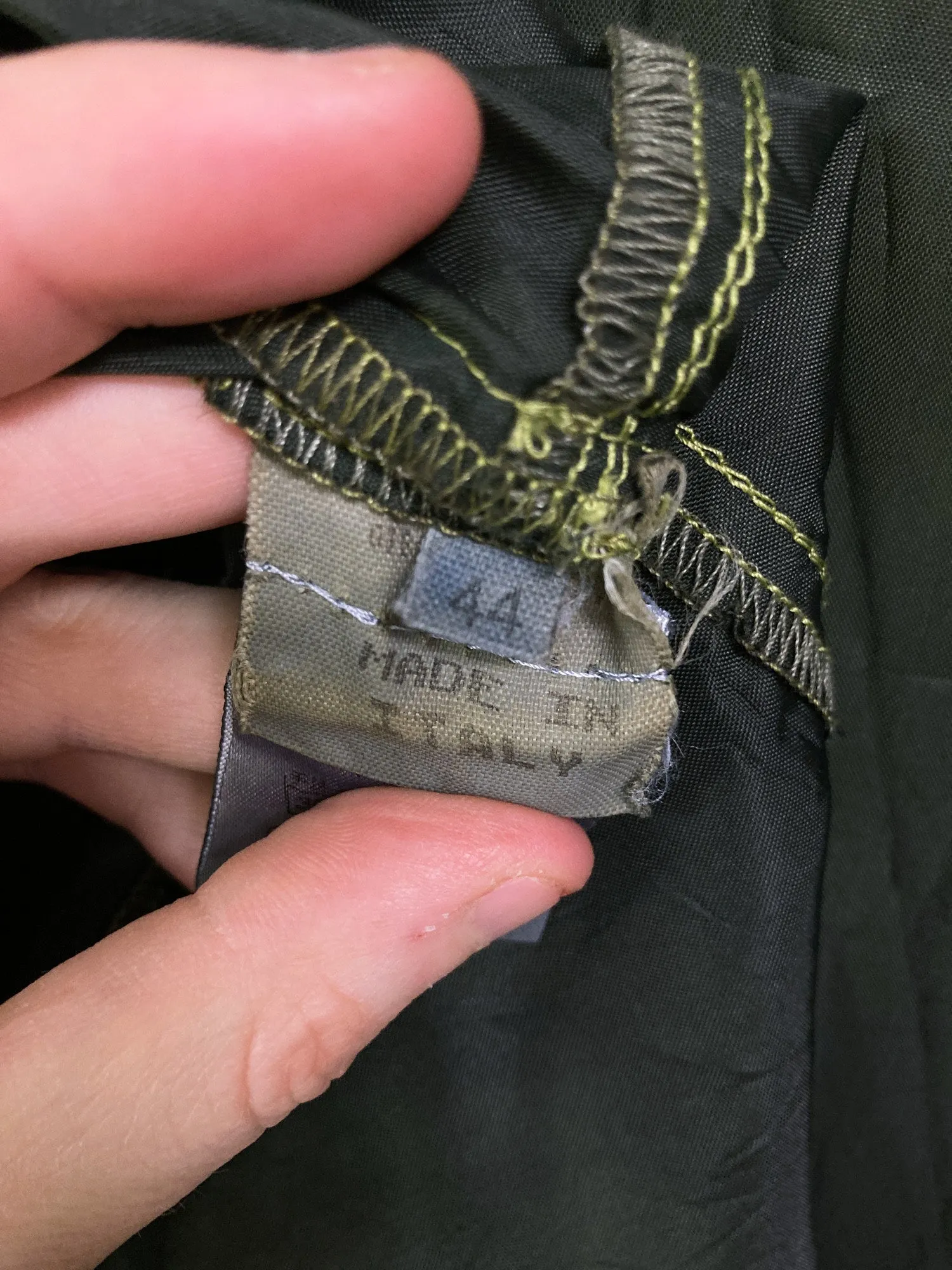 Jean Colonna dark green semi-sheer nylon high neck zip coat - 44 XS