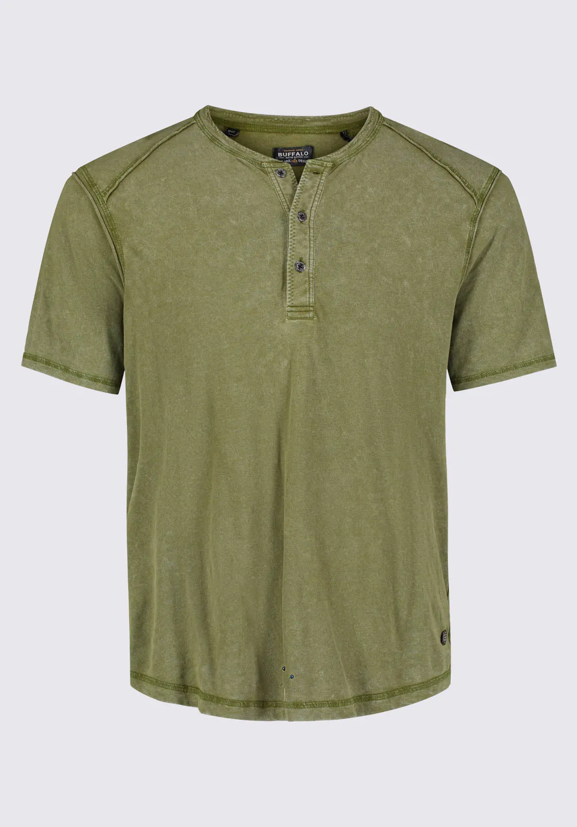 Kitte Men's Henley T-shirt in Spagnum Green - BM24245