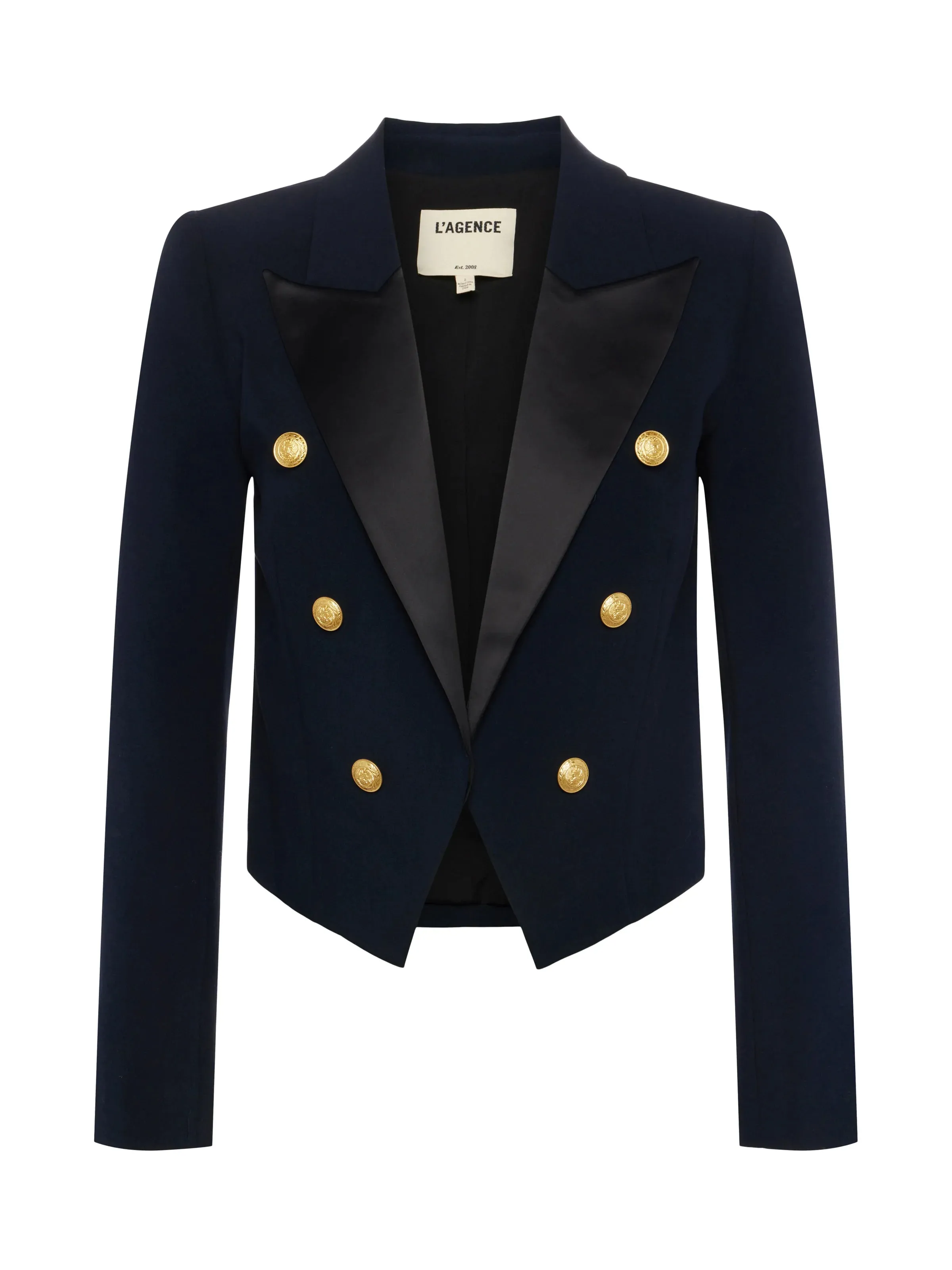 L'Agence Lila Satin Lapel Blazer
