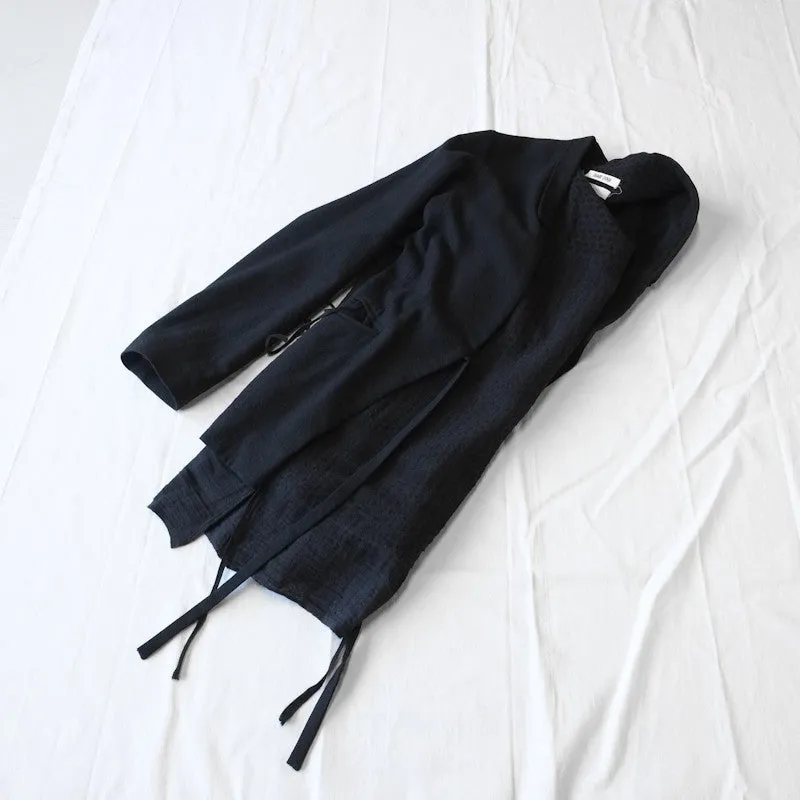 layered tie front blazer