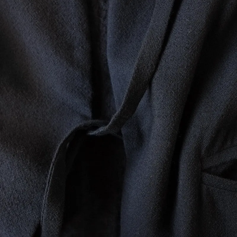 layered tie front blazer