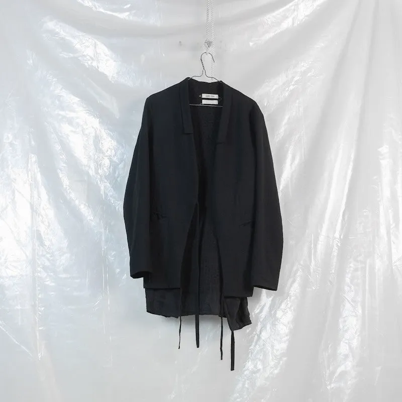 layered tie front blazer