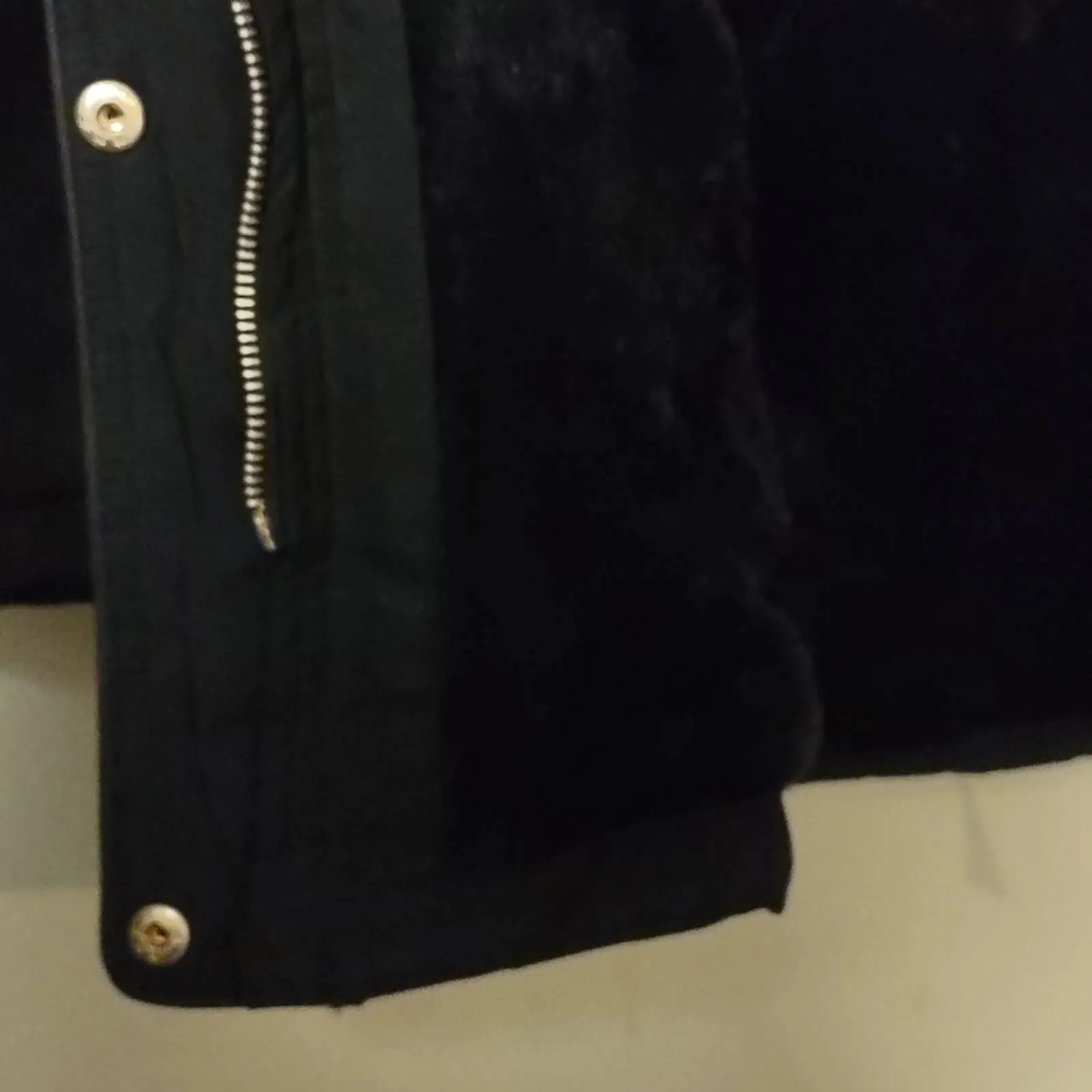 LeeHanton Three Quarter Length Military Style Parka Jacket Black XL