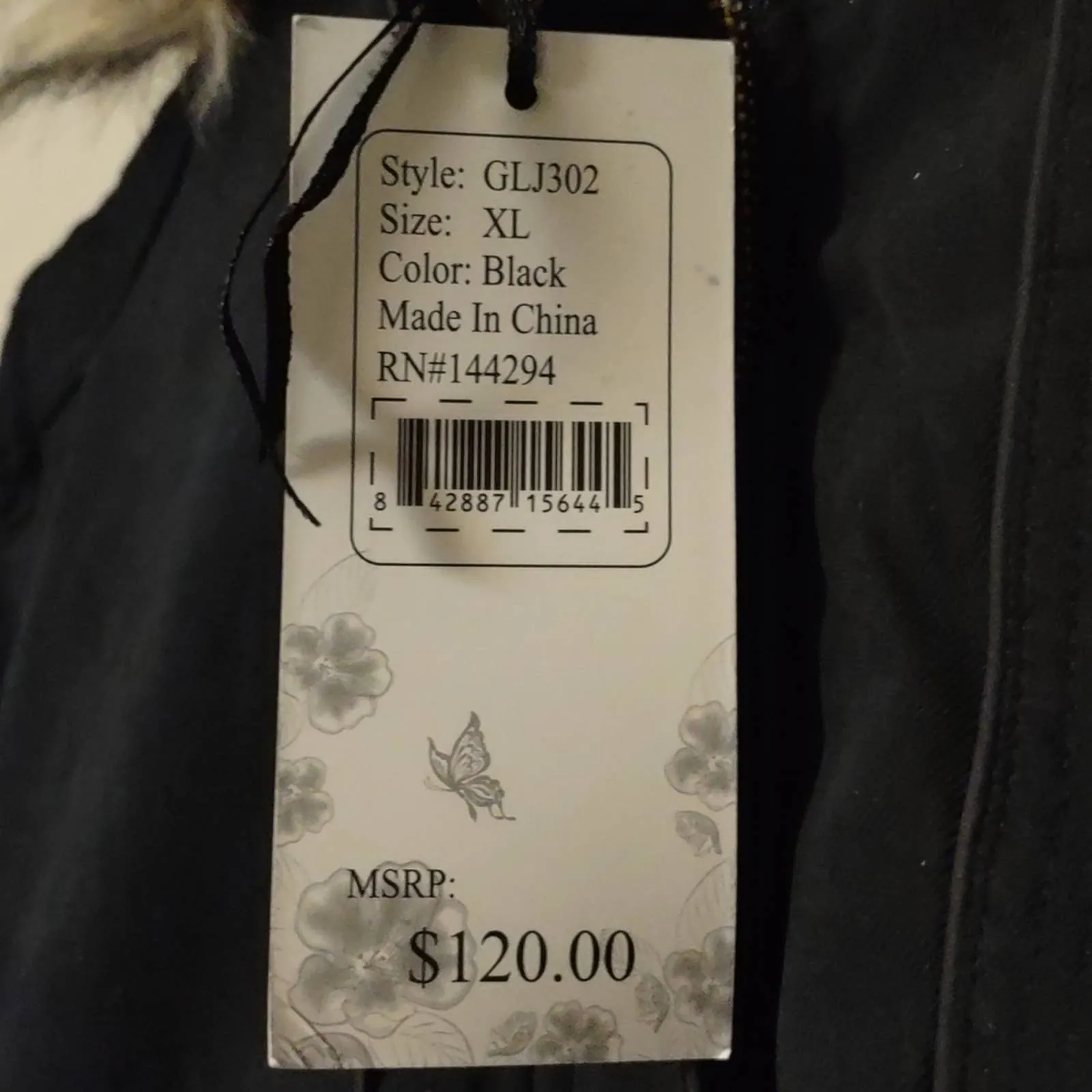 LeeHanton Three Quarter Length Military Style Parka Jacket Black XL