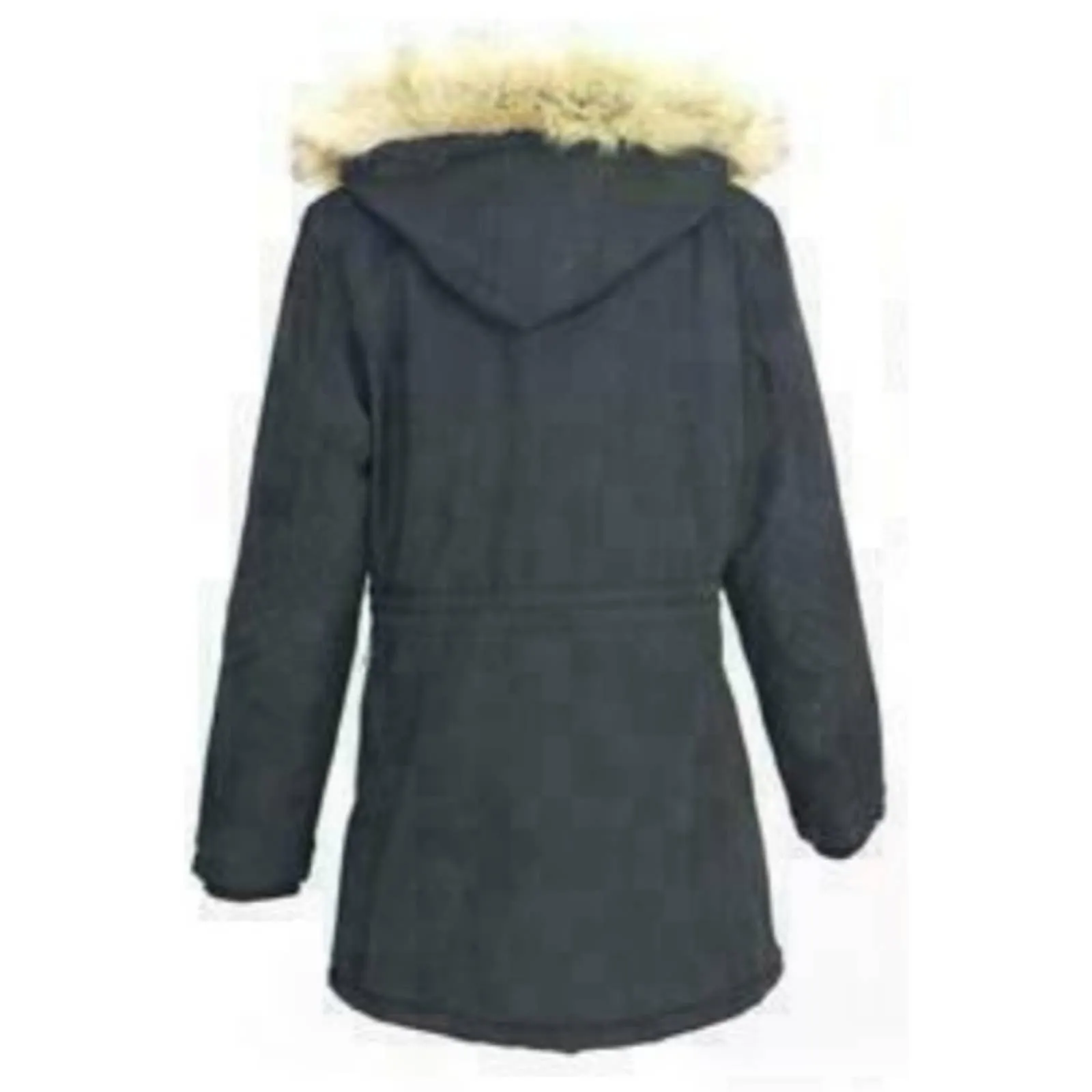 LeeHanton Three Quarter Length Military Style Parka Jacket Black XL