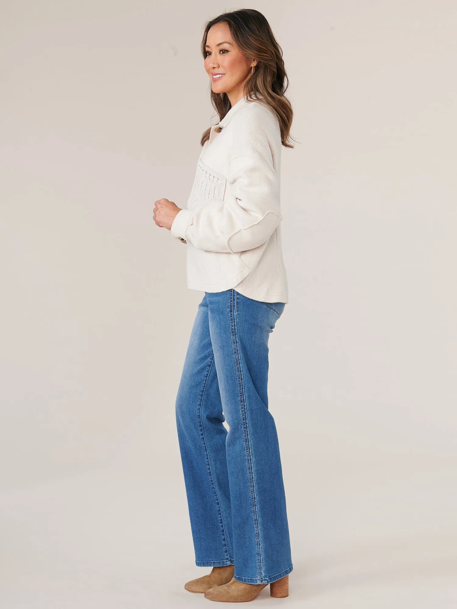 Long Sleeve Button Up Passimenterie Patch Pocket Cropped Jacket