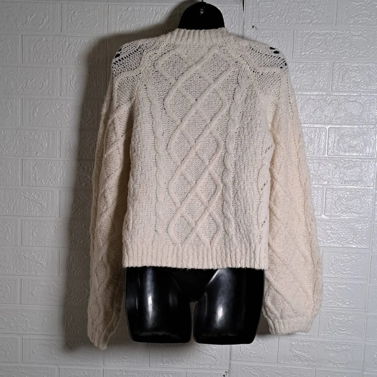 Lucky Brand Wool Blend Cable-Knit Cardigan Sweater XS