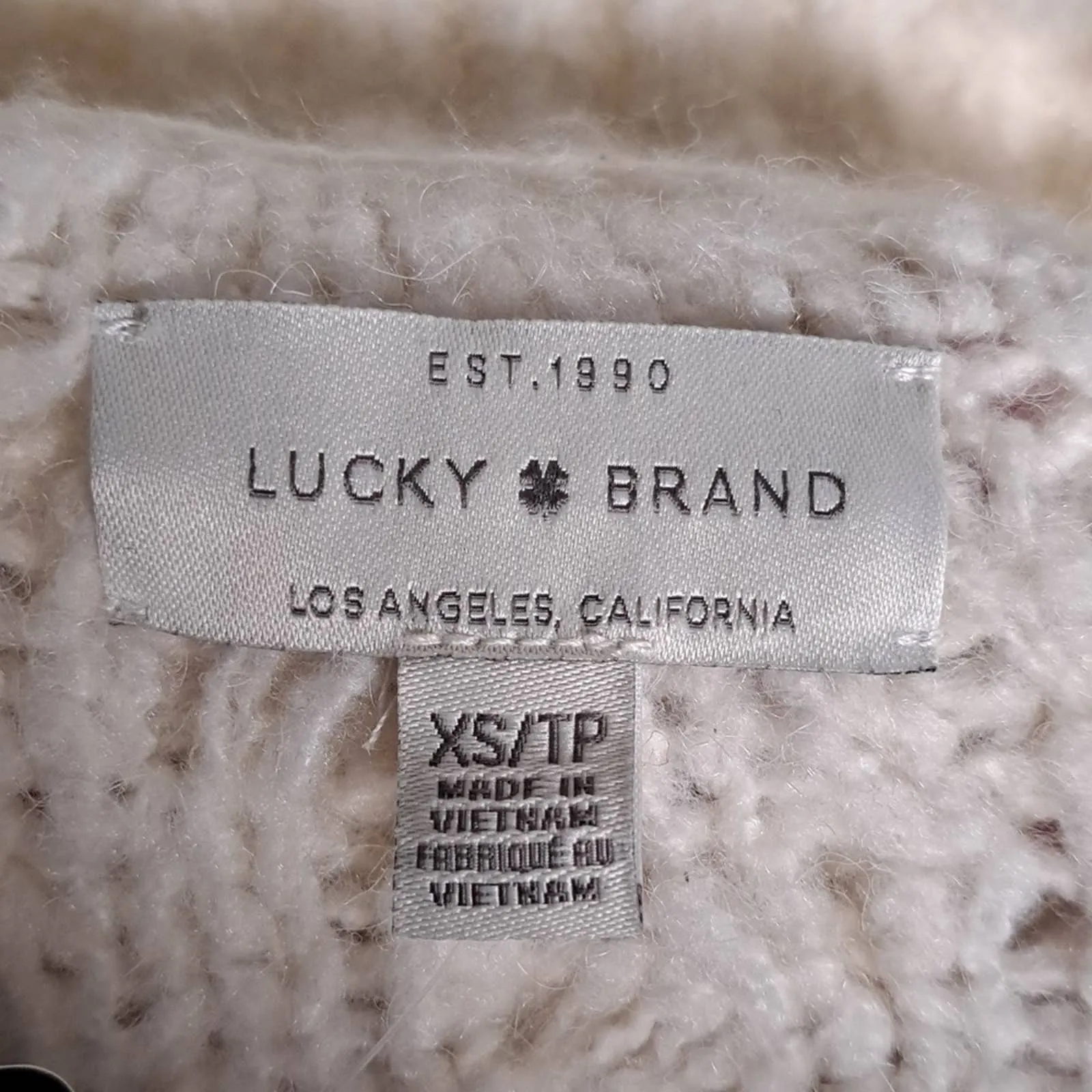 Lucky Brand Wool Blend Cable-Knit Cardigan Sweater XS