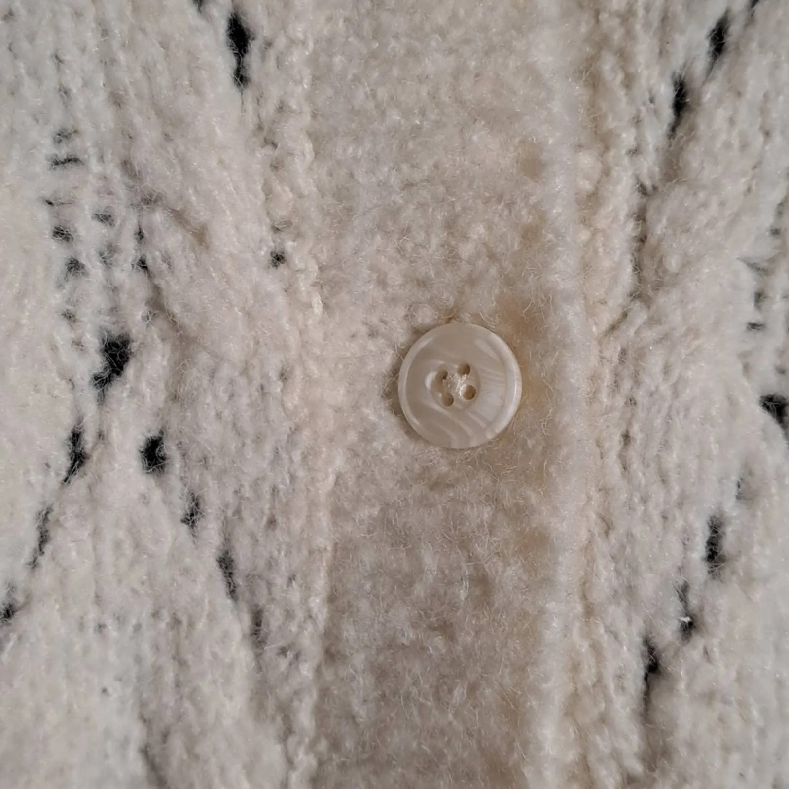 Lucky Brand Wool Blend Cable-Knit Cardigan Sweater XS