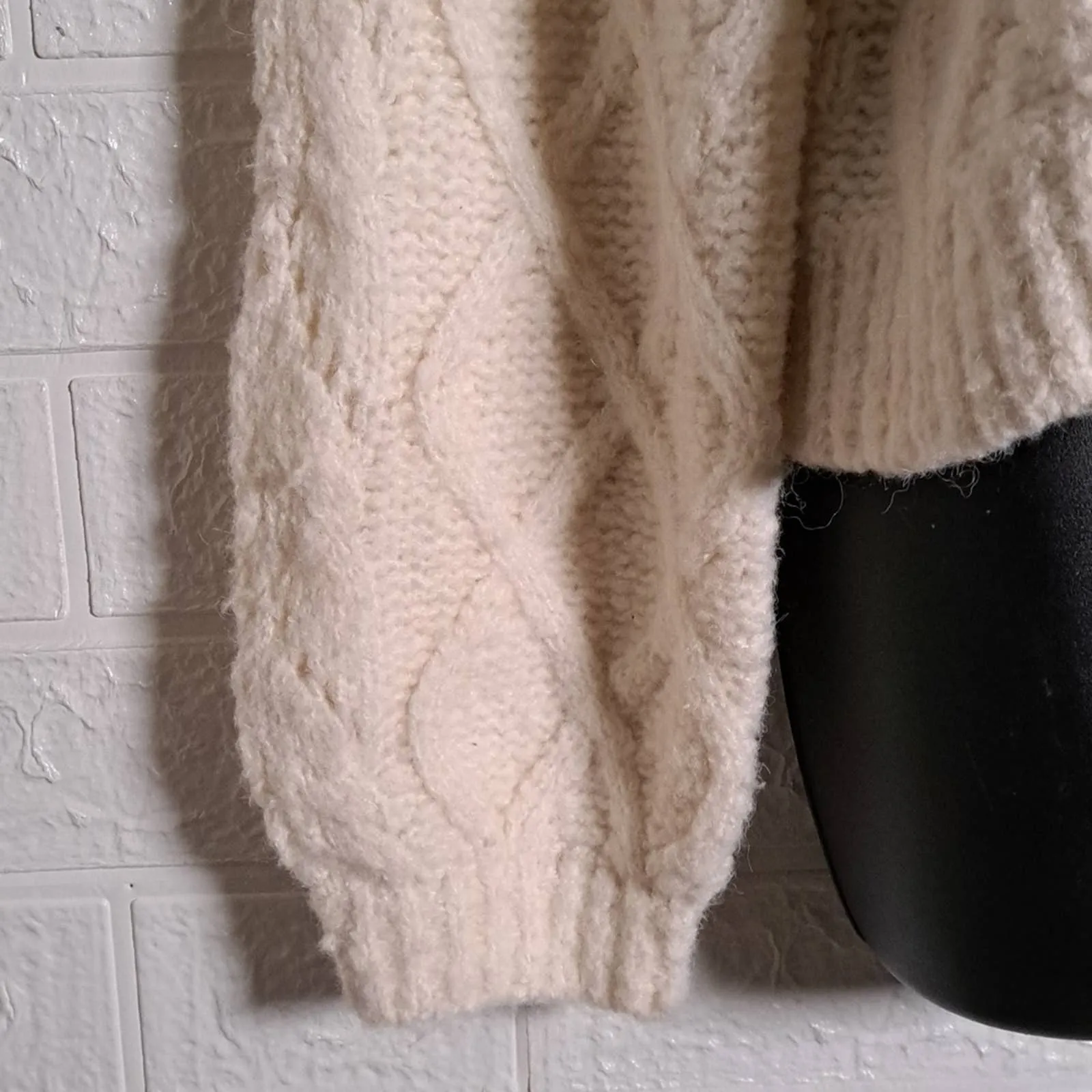 Lucky Brand Wool Blend Cable-Knit Cardigan Sweater XS