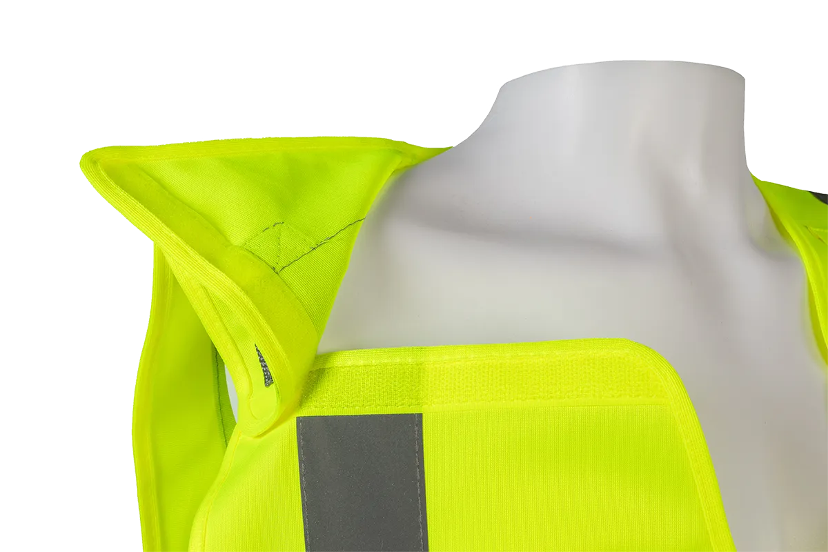 LV2-LPSV ANSI Class 2 All Lime Solid Expandable 5-Point Breakaway Public Safety Vest