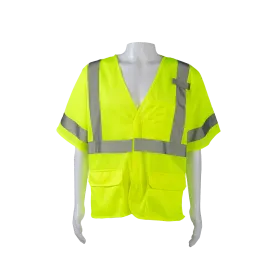 LVM3 ANSI 107-2020 CLASS 3 Vest, Lime Mesh Hook & Loop Closure