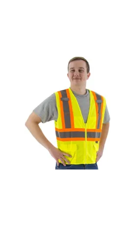 Majestic 75-3209 Hi-Vis Mesh Vest DOT Striping ANSI 2 R