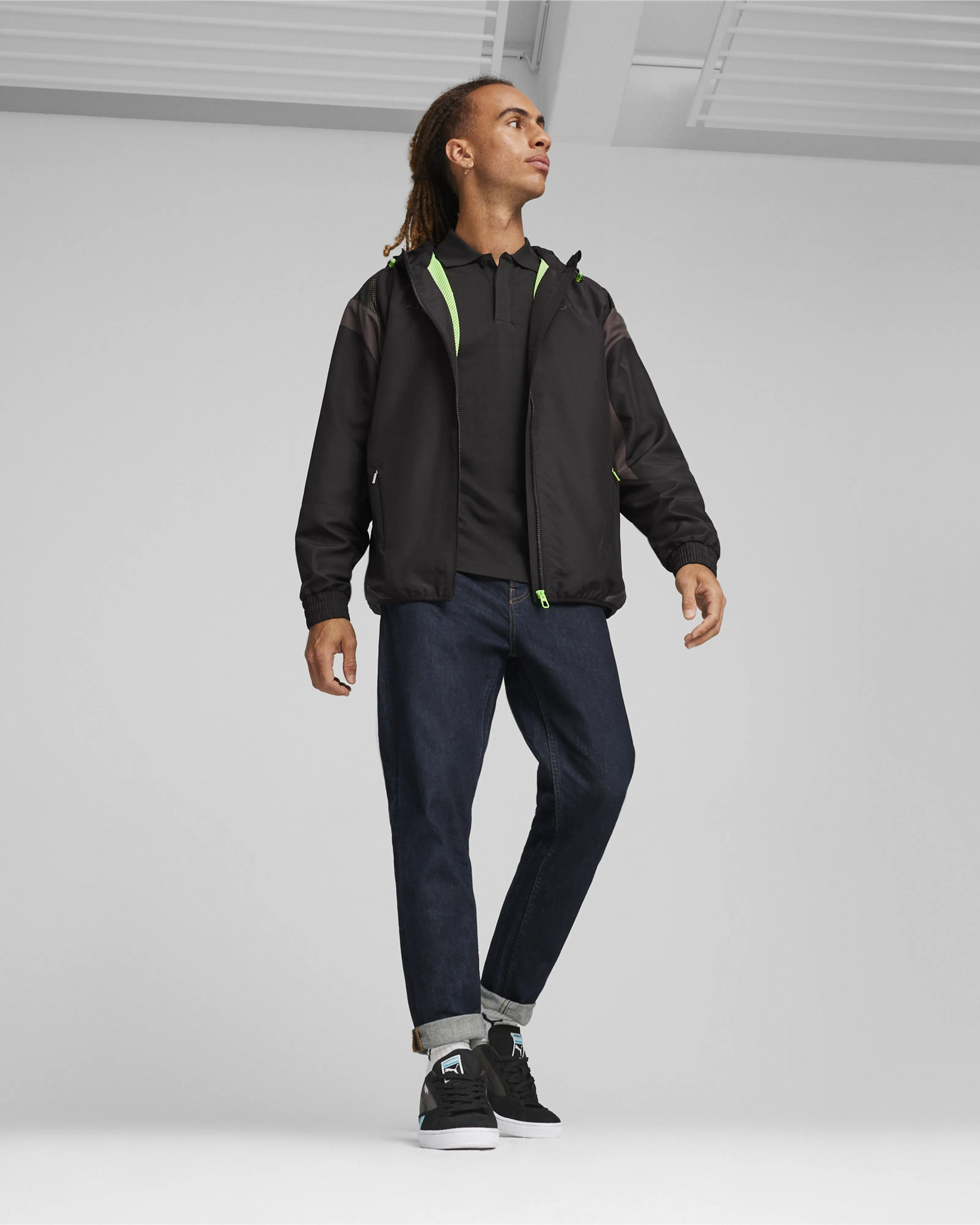 Mens Puma Statement Woven Jacket Black