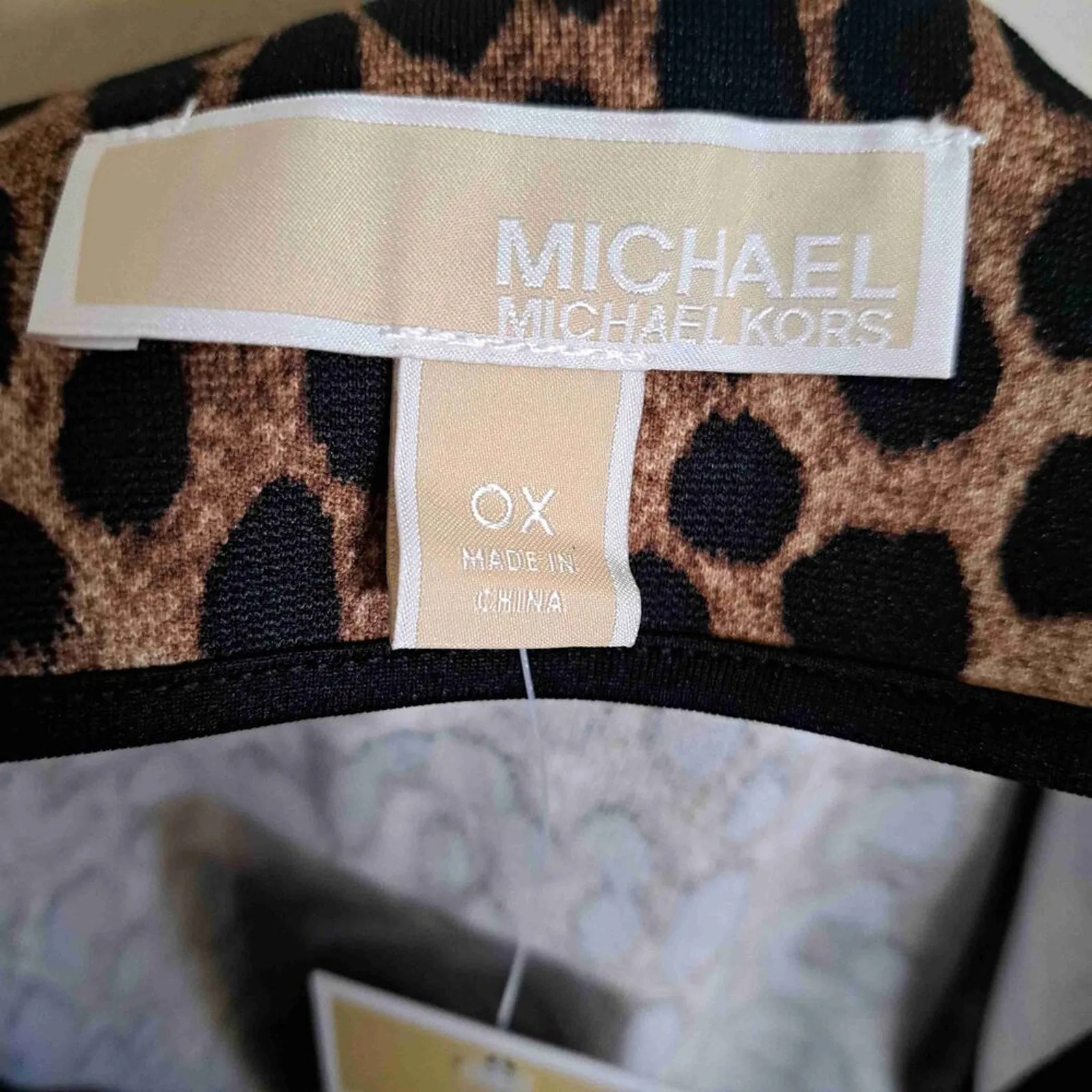 MICHAEL Michael Kors Dark Camel Cheetah Faux Leather Mini Skirt Size 0X Plus