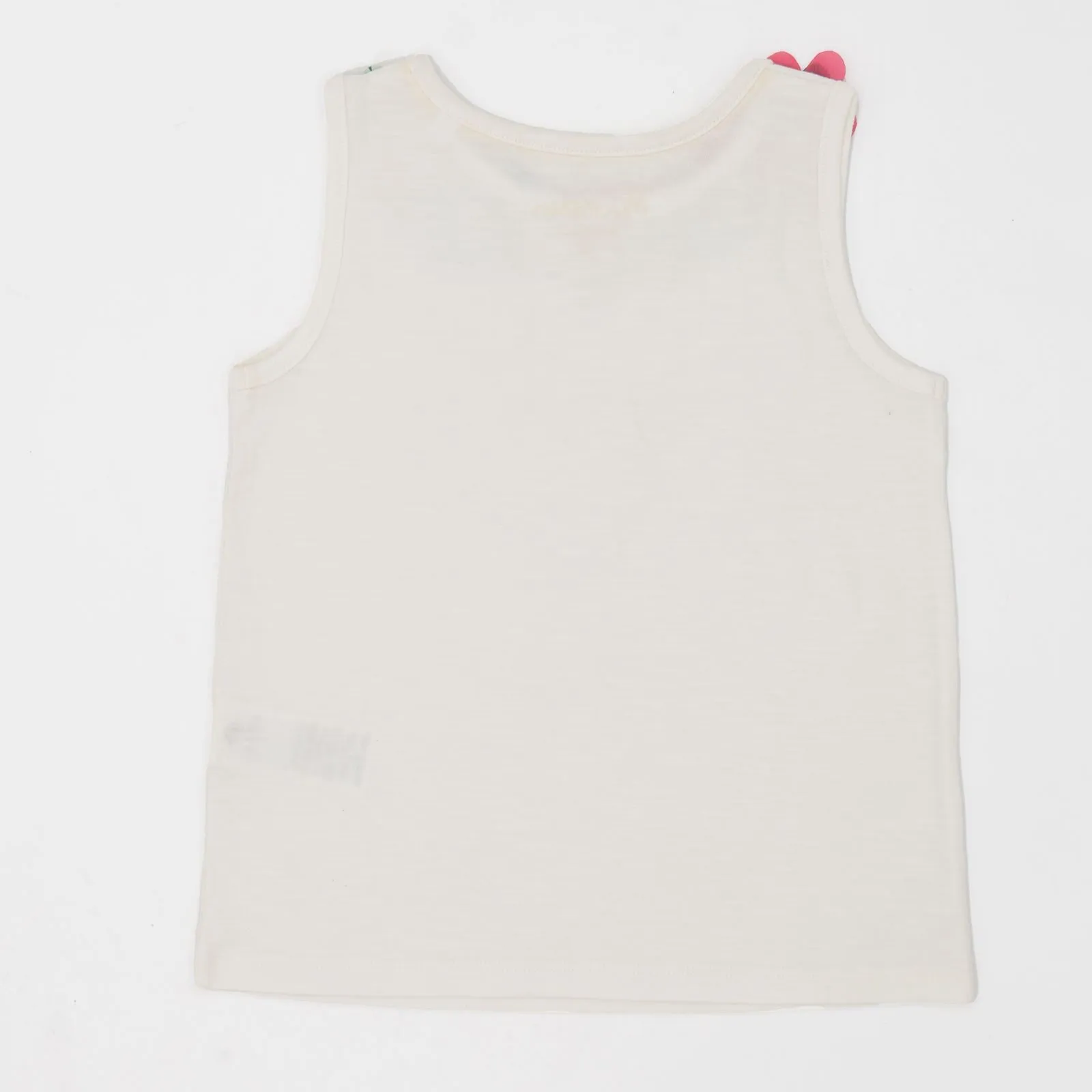 Mini Boden Girls White 3D Floral Cotton Vest Sleeveless Summer Tops