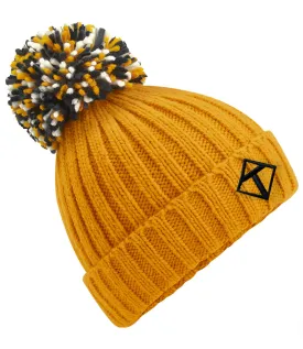 Mustard Pom-Pom Hat