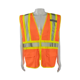OVM2-CB1 ANSI Class II Orange Mesh Two Tone Dot Safety Vest