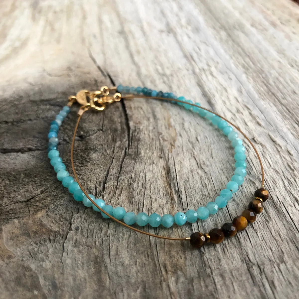 "Columbia" Tiger Eye Gemstone Minimalist Bracelet