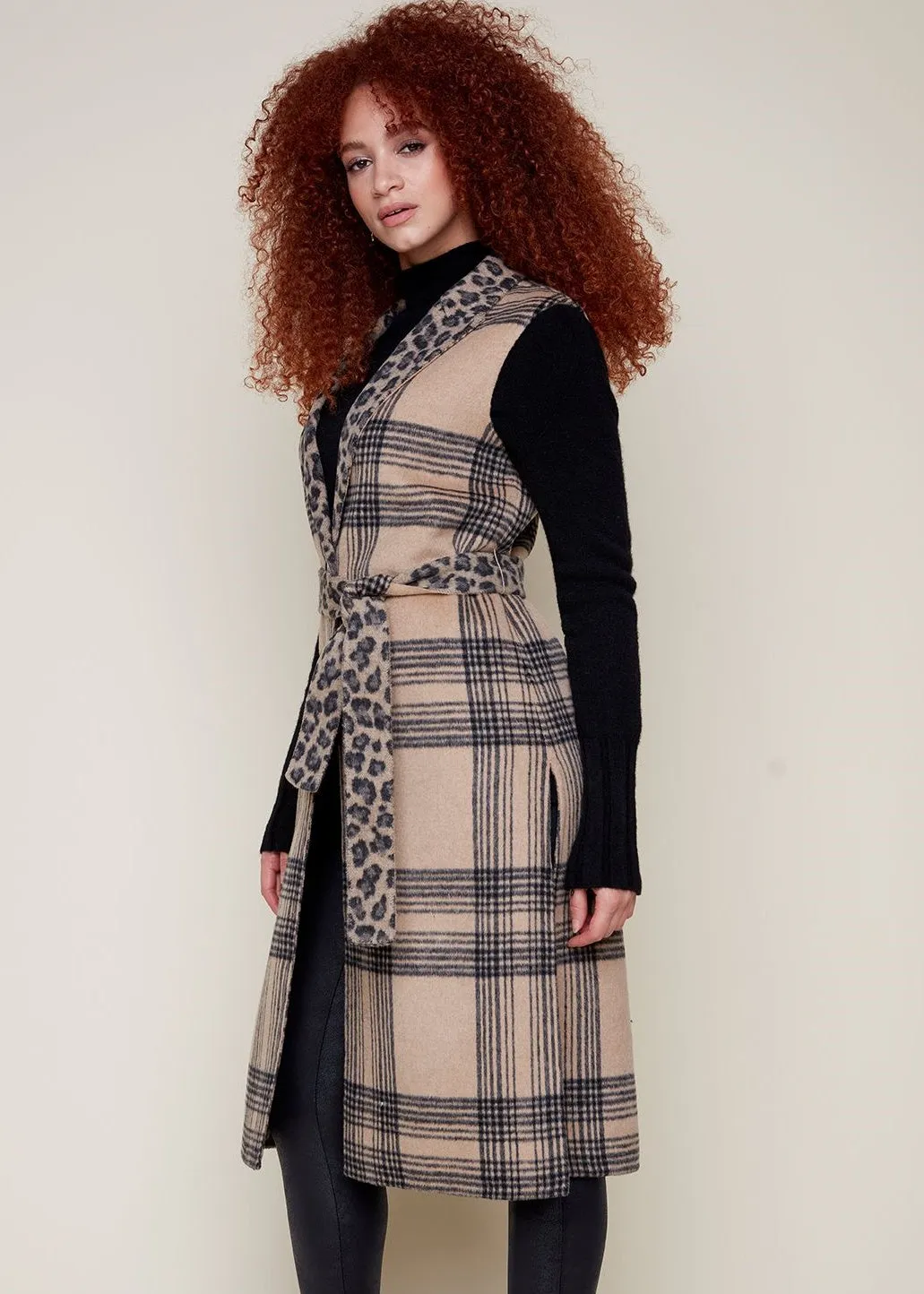 Renuar Reversible Vest with Belt - Two-sided Fashion Outerwear