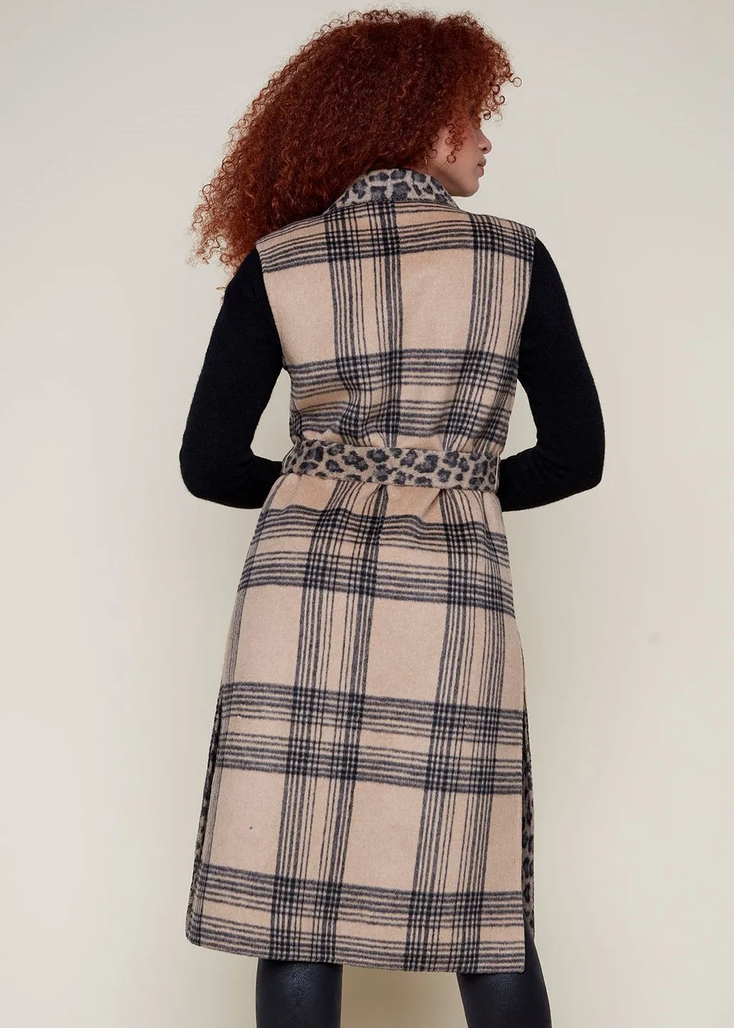 Renuar Reversible Vest with Belt - Two-sided Fashion Outerwear