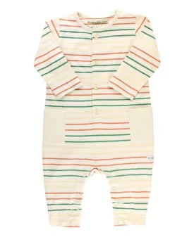 Rugged Butts- Terra Cotta Stripe Romper