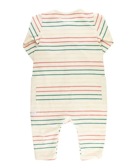 Rugged Butts- Terra Cotta Stripe Romper