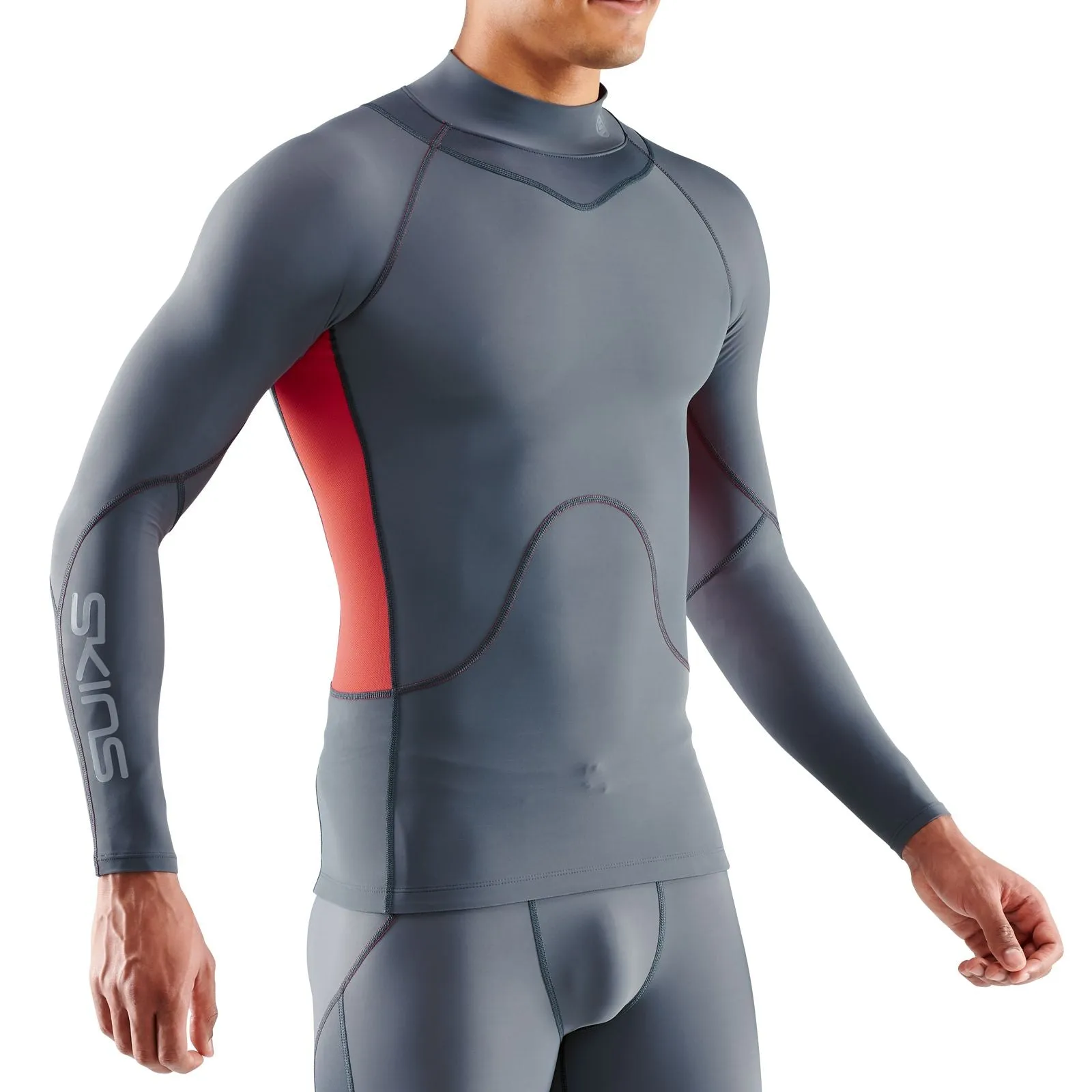 SKINS SERIES-3 MEN'S THERMAL LONG SLEEVE TOP CHARCOAL