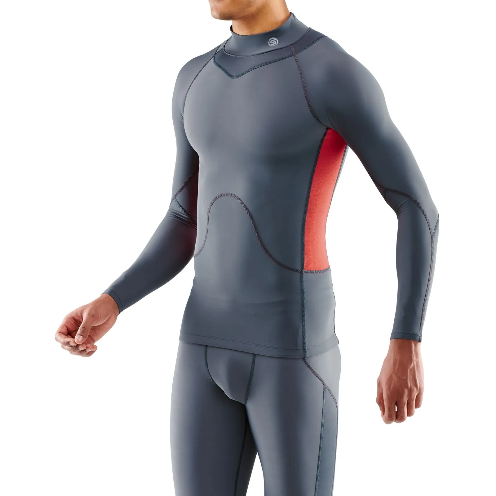 SKINS SERIES-3 MEN'S THERMAL LONG SLEEVE TOP CHARCOAL