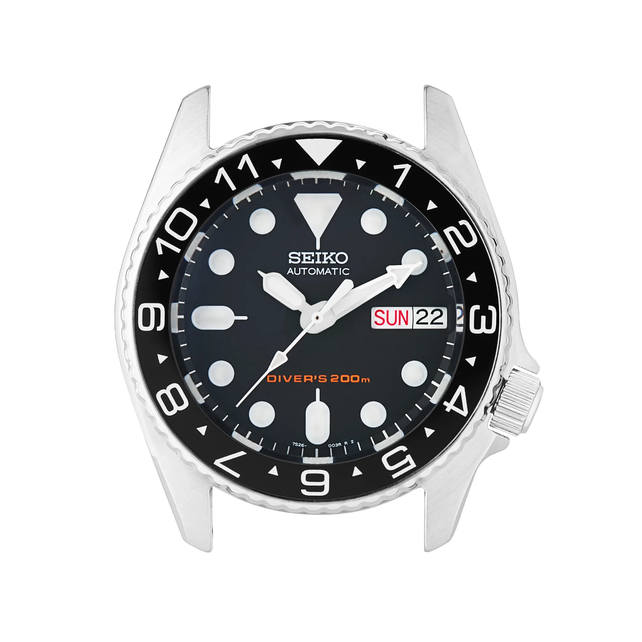 SKX013 Ceramic Bezel Insert: Dual Time (Arrows) Black/White