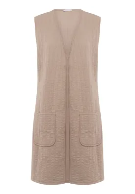 Sleep And Lounge Long Vest | Mocha 77392-2819