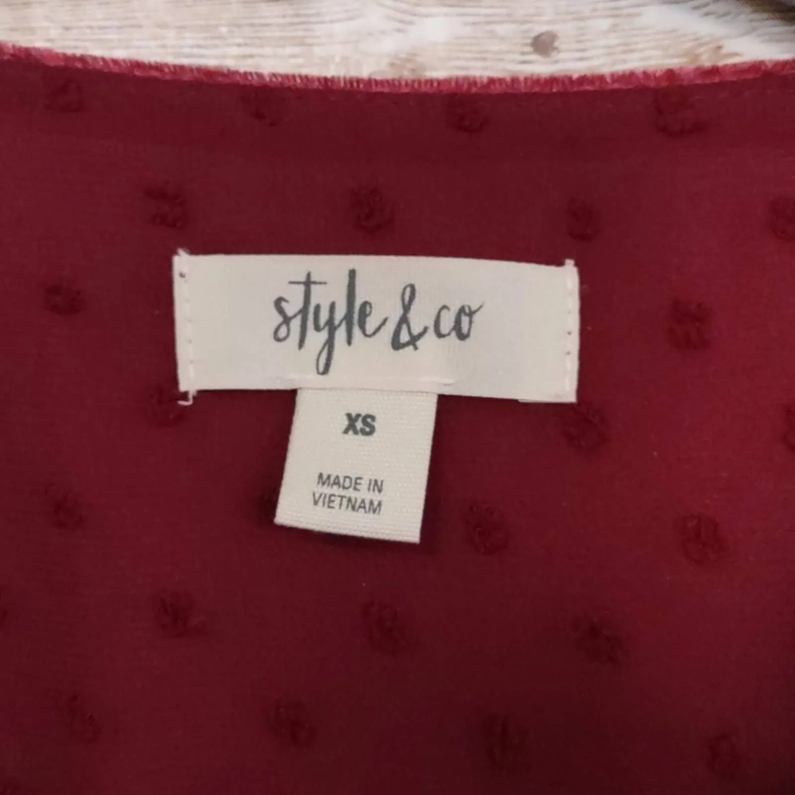 Style & Co Mixed Media Sheer Sleeve Blouse Top