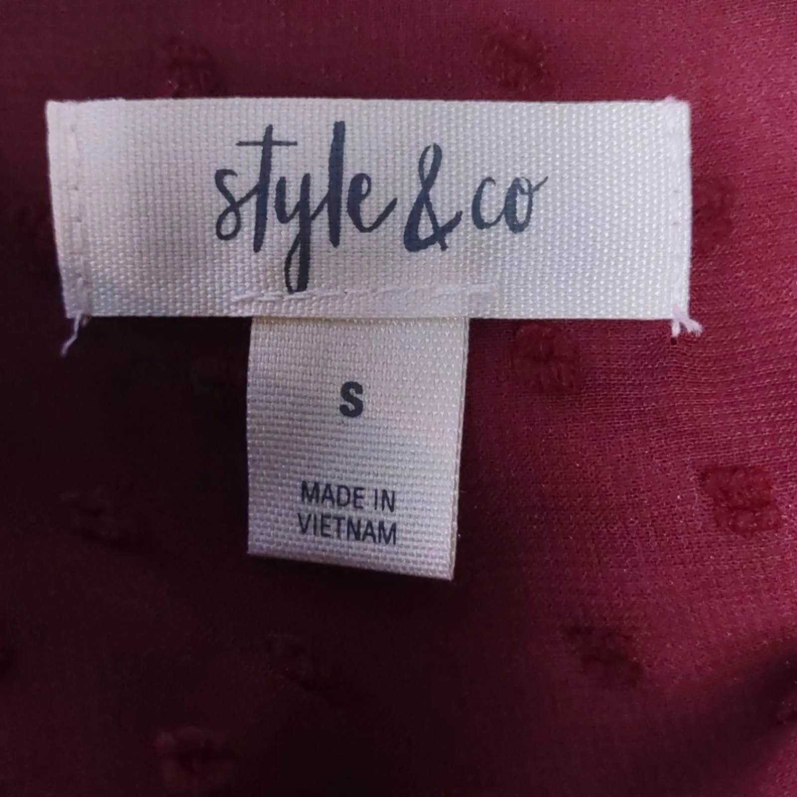Style & Co Mixed Media Sheer Sleeve Blouse Top