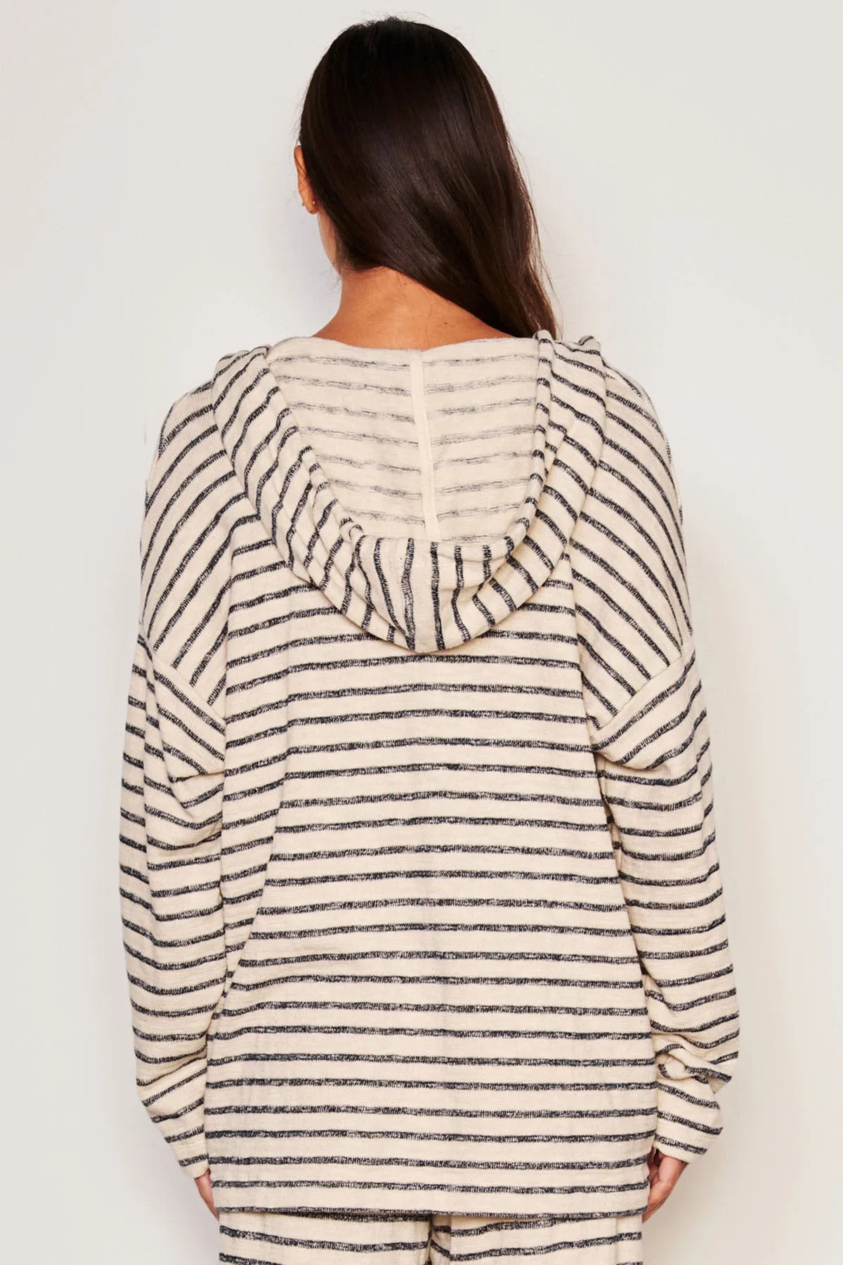 Sundry Henley Hoodie in Deep Navy