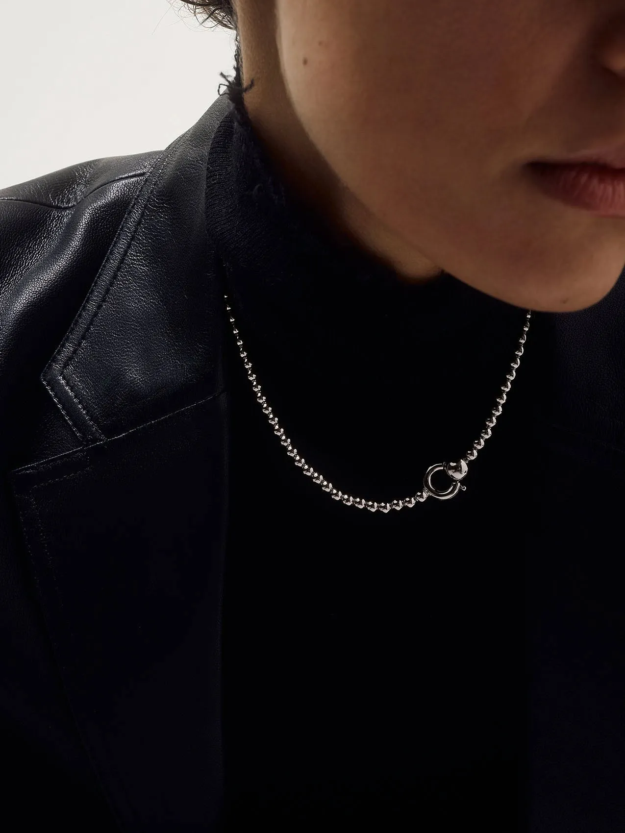 Syd Ball Chain Palladium-Plated Necklace