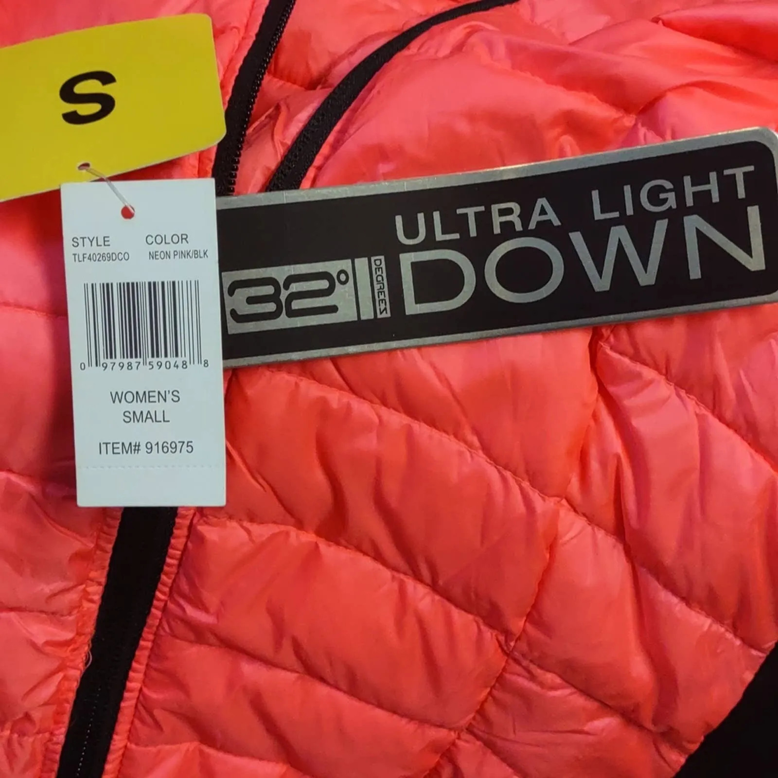 Thirty Two  Degrees Heat Weatherproof Mix Media Jacket Neon Pink Small
