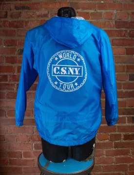 Vintage Crosby Stills Nash & Young World Tour Windbreaker Jacket 90s Blue Medium