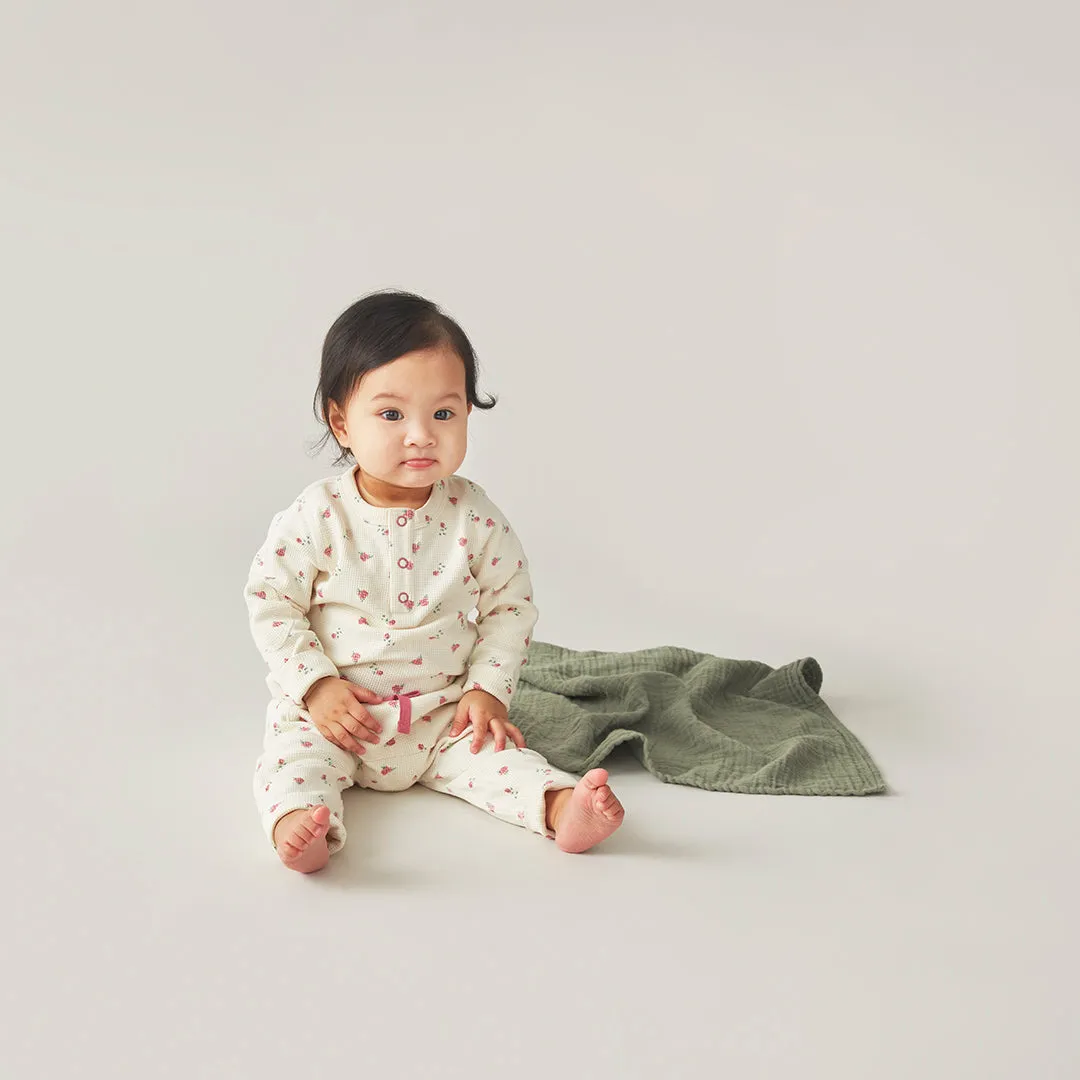 Winter Rose Waffle Pants
